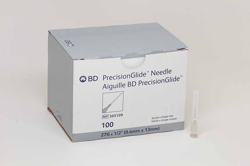 BD Precision Glide Hypodermic Needles size 27g X ½ 